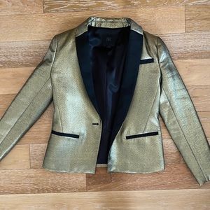 Banana Republic gold tuxedo jacket